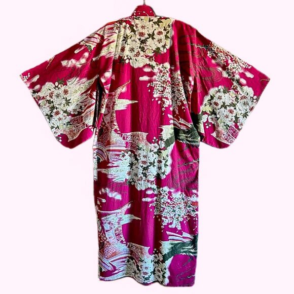 Japanese 100% Cotton Gisha Sakura Kimono Robe - Picture 2 of 11